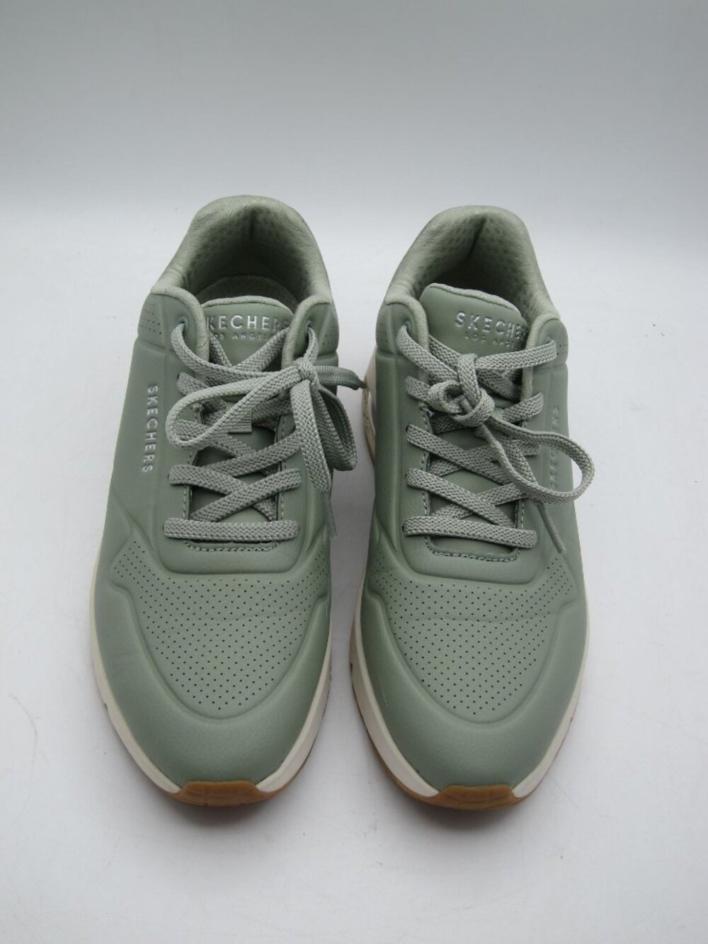 Skechers Womens Uno Envy Pointed Bliss Sage Air-Cooled Memory Foam Sneakers Size